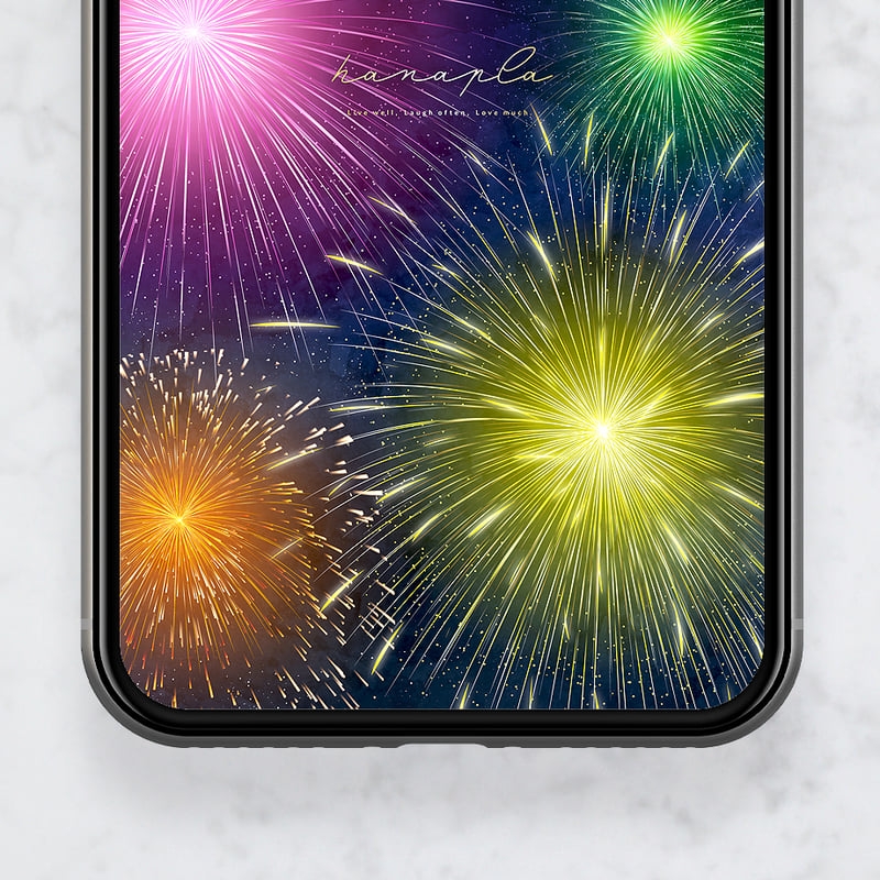 柊　連絡待ち 七色の奇跡🎆虹花火＋数字32】✨願いを夜空に咲かせる開運スマホ壁紙