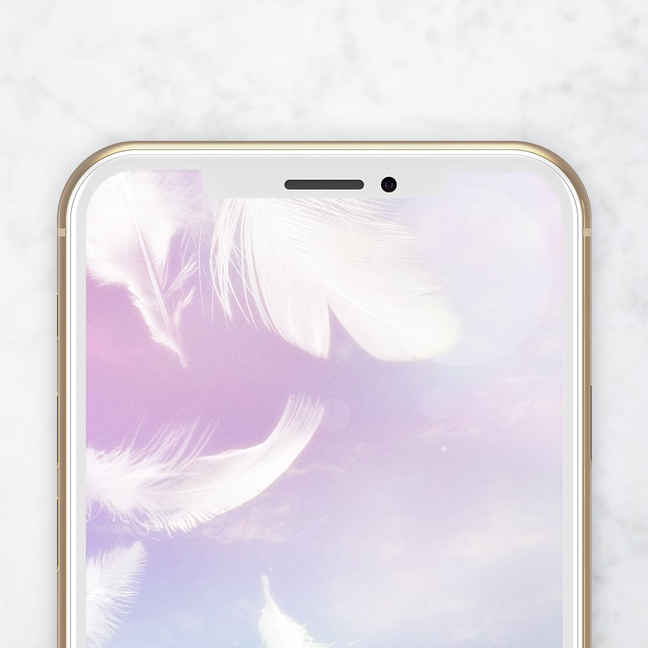 天使の白い羽根ピンクパープル＋数字32】癒しと願いを運ぶスマホ壁紙