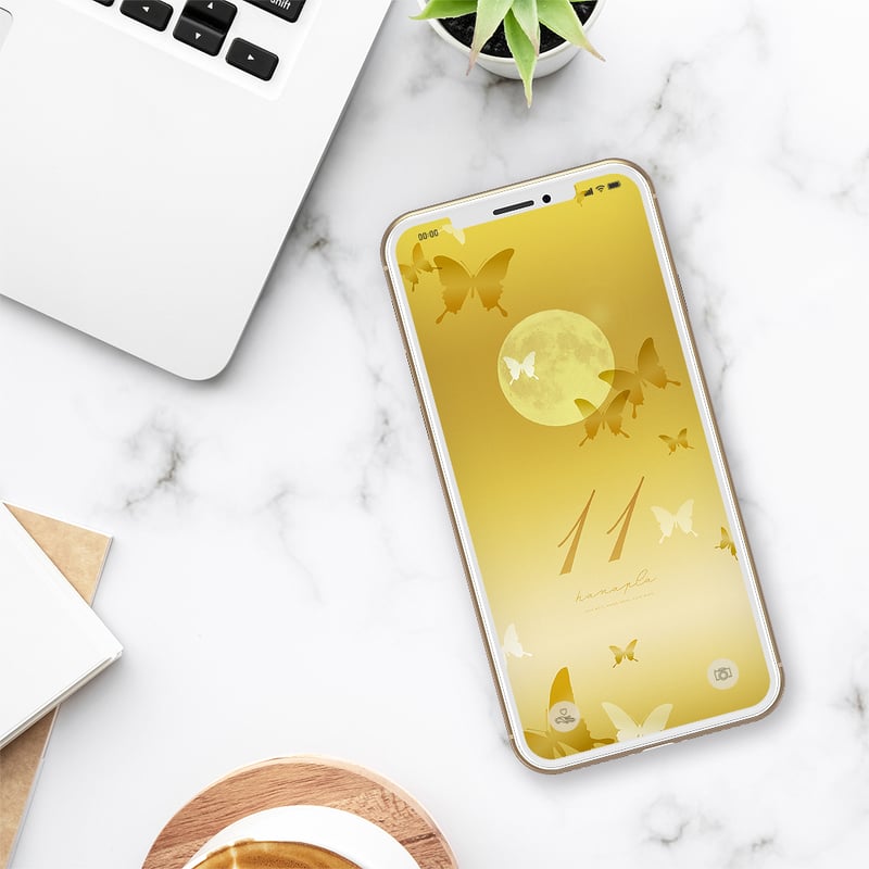 満月と蝶の神秘ゴールド＋数字11】金運を引き寄せる🦋輝く空に舞う幸せ