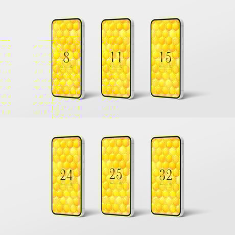 【超成功お守り】高級美の蜂蜜とラッキーナンバー！ハニーゴールドヘキサゴンと数字25のスマホ壁紙