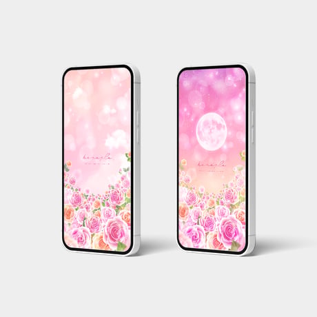 【夢見るバラ園💐ピンクとオレンジの幸福花畑】ふんわり光に包まれて✨スマホを開くたび心ときめく待ち受け💖