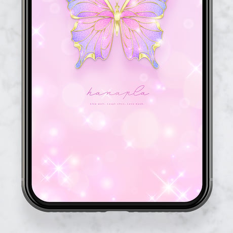 【キラキラ舞う🦋ピンクアゲハ】夢叶うスマホ壁紙💎幸運を呼ぶグラデーション💖✨