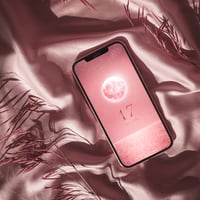 【ローズゴールドムーンと海の愛され奇跡＋数字17】🌕✨上品に満ちる月の光💖魅力と豊かさを引き寄せる開運待ち受け