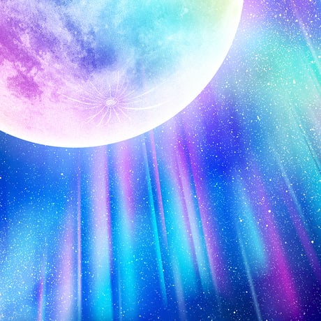 【奇跡のレインボー満月とオーロラの光＋数字32】🌕🌈 新しい流れを呼び込む幻想の開運待ち受け