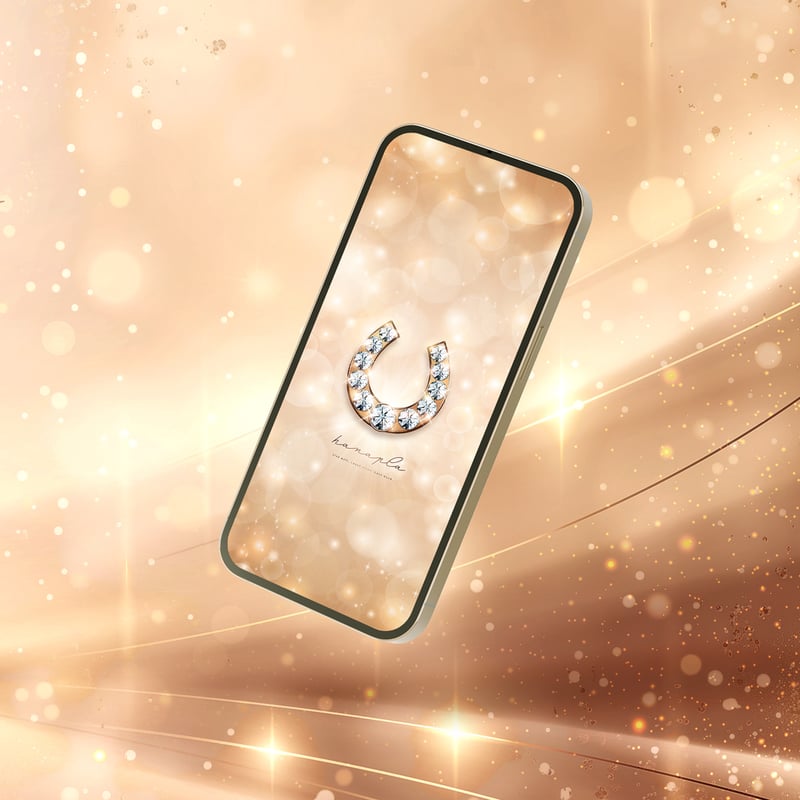 2026干支🐴白砂金のダイヤ蹄鉄（ベージュゴールド）】🐎✨穏やかな幸運