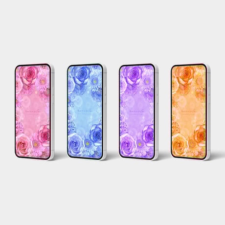 【キラ盛りブルーフラワー】きれいめ大人ギャルっぽい！画面いっぱいの青い花と煌めく光のスマホ壁紙