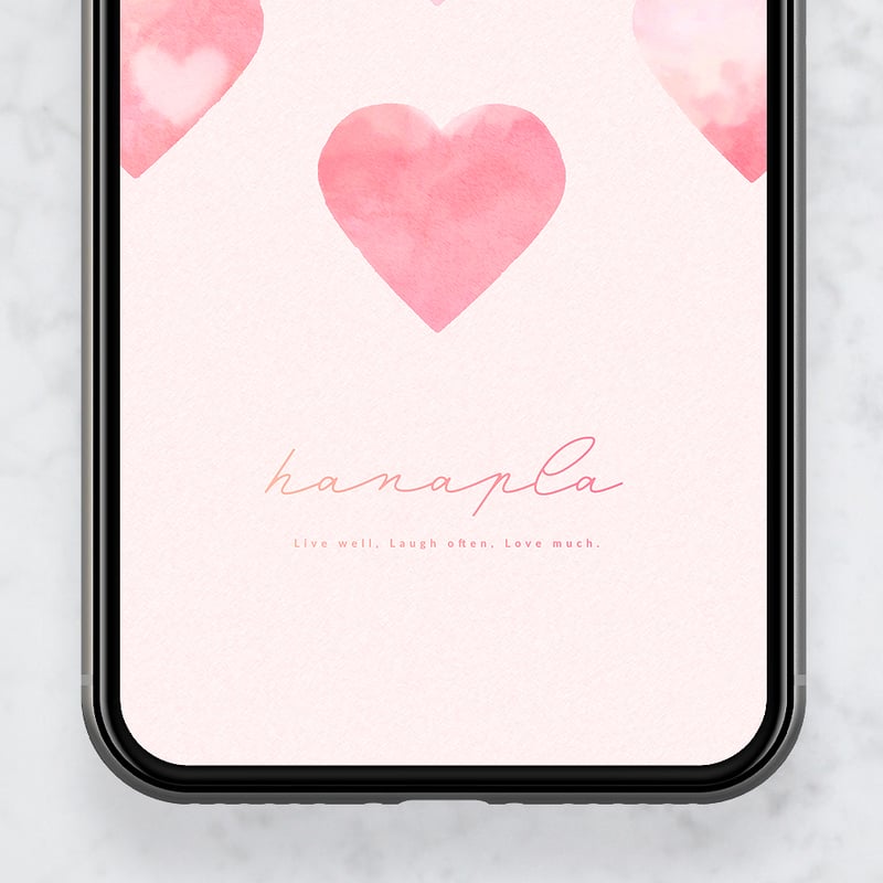 ピンク水彩ハート】恋愛運アップに導く💘やさしい彩りの癒し待ち受け