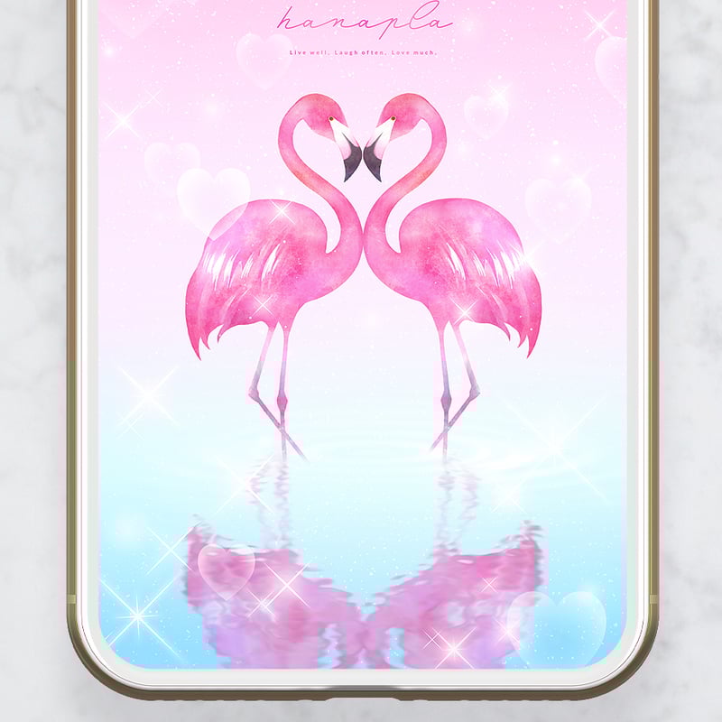 ハートフル・フラミンゴ＋数字35】恋愛運も気分もアップ⤴️寄り添う