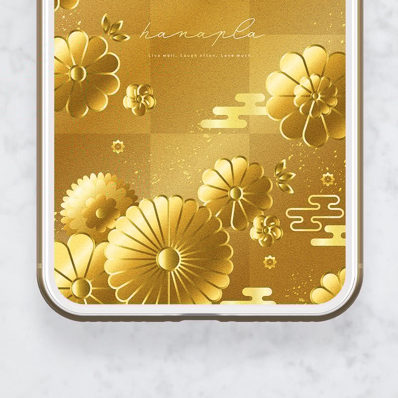 黄金色の開運和柄＋数字17】すべてが金箔の最強開運🌟菊梅と伝統美が