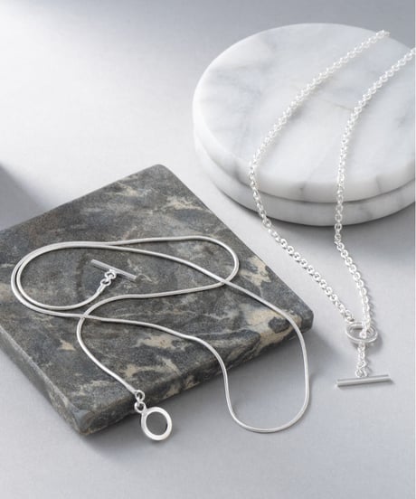NB19／NEW BROWN ballchain silver necklace