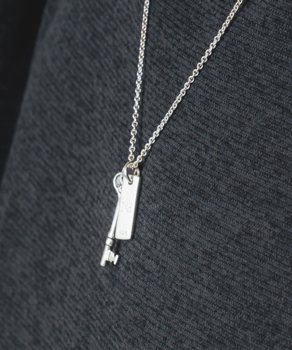HVYK0157/NEW BROWN Key & plate necklace | NEW B...