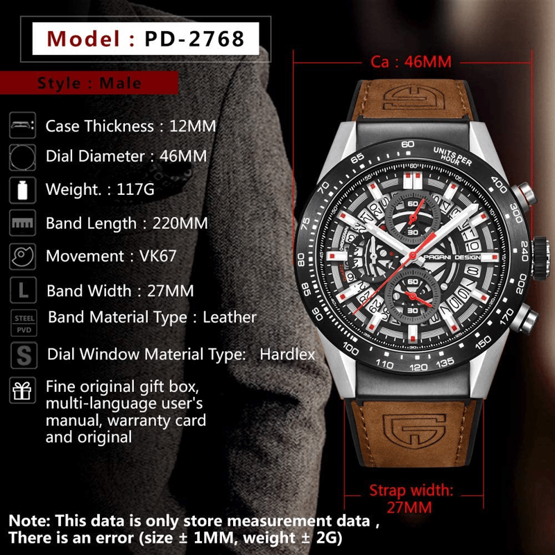 パガーニデザイン メンズ 自動巻き腕時計 PAGANI DESIGN PD-2768 | 旧