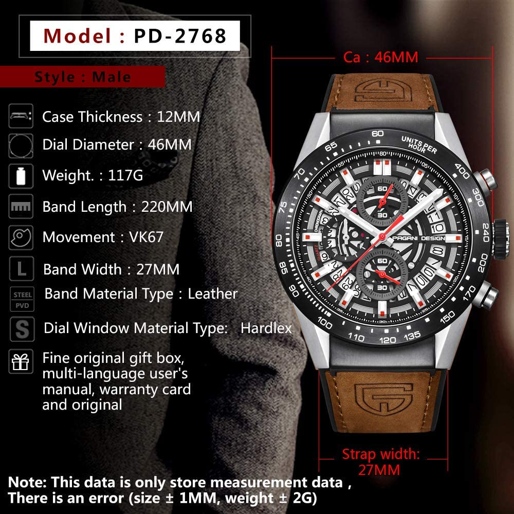 パガーニデザイン メンズ 自動巻き腕時計 PAGANI DESIGN PD-2768 | 旧