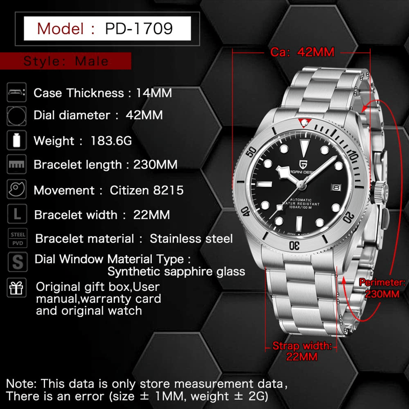 パガーニデザイン自動巻腕時計 パガーニデザイン メンズ 自動巻き腕時計 PAGANI DESIGN PD-1661 | 旧