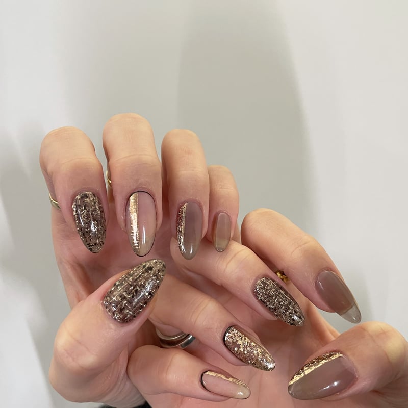 laaunail Mirror Sync sticker チェーン　ラメ　泊 mirror sync sticker ”fine french line” | laau n