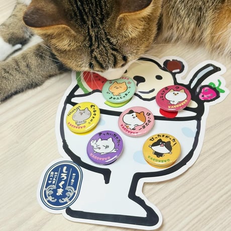 かごんま缶バッジセット　しろくま