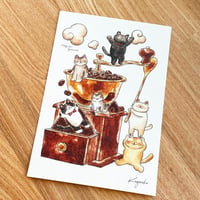 かごねこオリジナル・ねこーひーポストカード