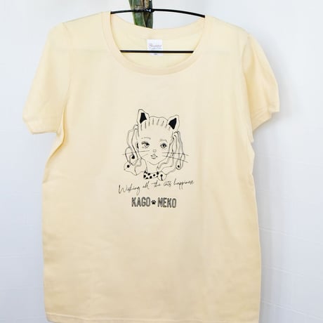 かごねこオリジナルTシャツ（ナチュラル×黒）