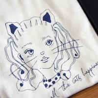 かごねこオリジナルTシャツ（ライトベージュ×紺）