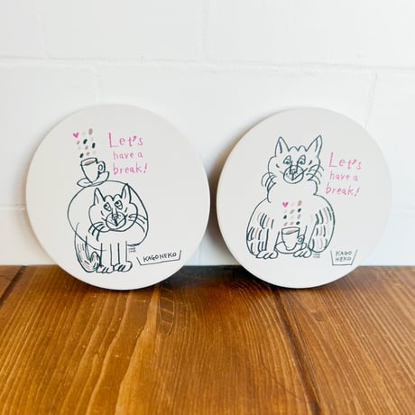 ねこーひーコースター　２パターン