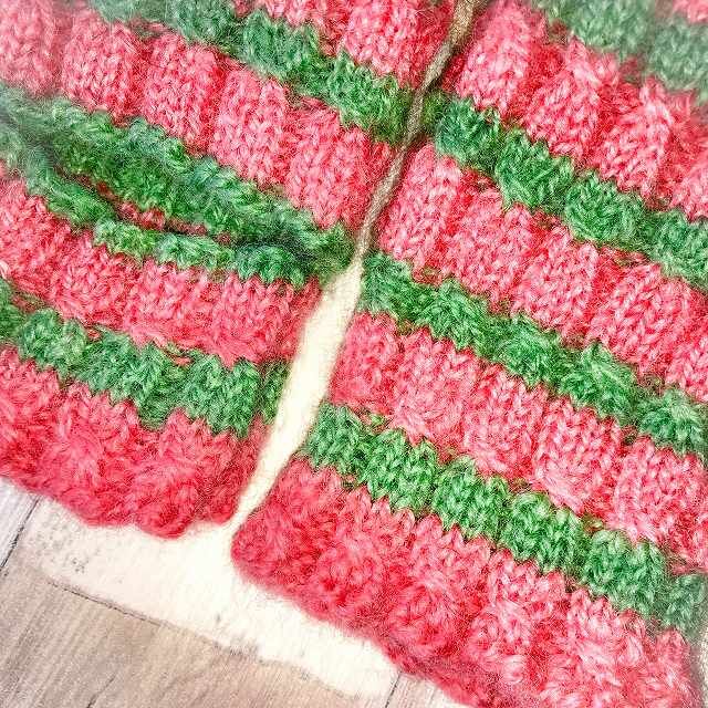 手編み ヨガソックス 089# Brown frill❷（ヨガソックス☆手紡ぎ毛糸  