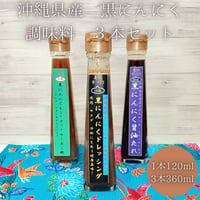 黒にんにく 調味料3本セット (たれ、ポン酢、ドレッシング) 120ml x 3本
