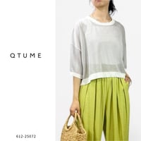 QTUME ( クチューム ) 【 612-25072 】 QTUME シアー配色ニットプルオーバー