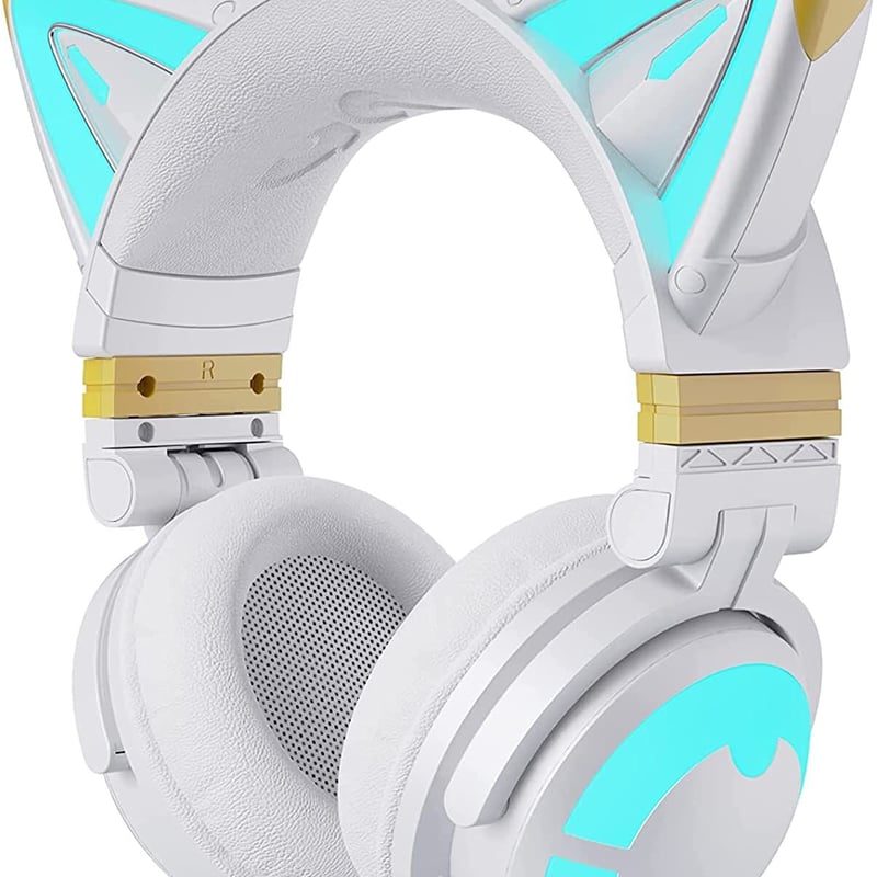 YOWU RGB 猫耳ヘッドホン 3G ワイヤレス 5.0 折りたたみ式ゲーミング