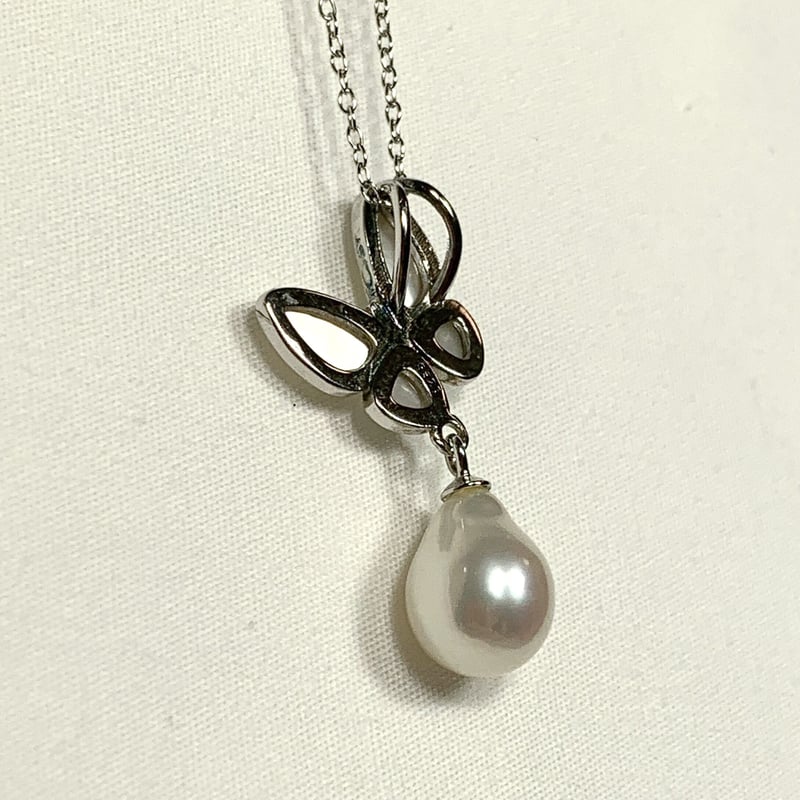 蝶モチーフ 白蝶貝＆【淡水】パール マスクチャーム | jewel mask ORO