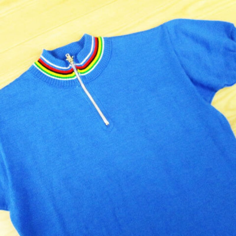【美品】 サイクルジャージ M マルチカラー イタリア製 80's “MOA sport” wool cycle jersey | cicli17