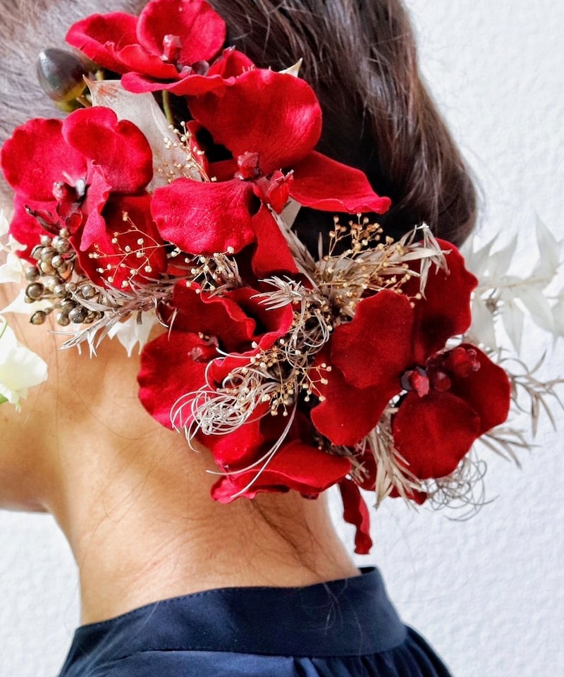 胡蝶蘭の髪飾り/アーティフィシャルフラワー&プリザーブドフラワー