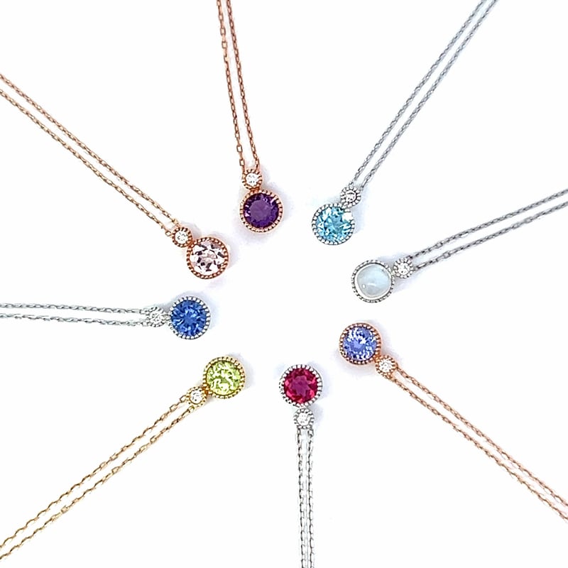 ポンテヴェキオ18KPG大人可愛い苺ネックレスルビー・サファイヤ