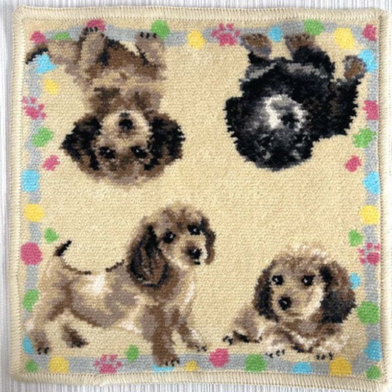 ミニチュアダックスフンドハンカチ -DOG CHENILLE HANDKERCHIEF- |