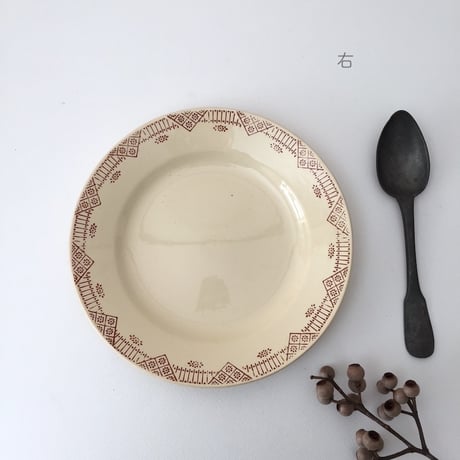 gien flower plate / アンティークジアンフラワープレート