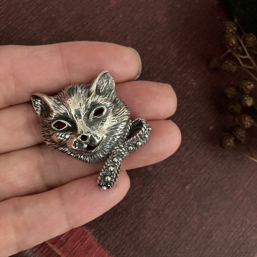 cat brooch アンティークねこブローチ シルバーキャットブローチ | cocon