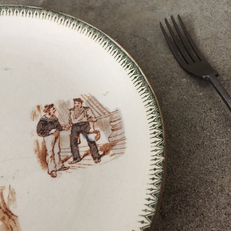 HB & Cie plate / アンティーククレイユモントロームッシュ絵皿 | cocon