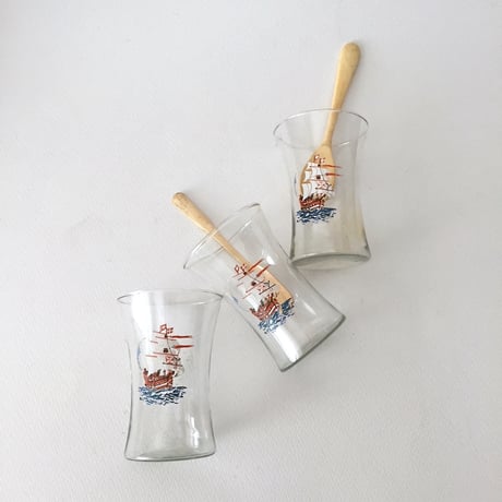 glass / アンティーク船柄グラス