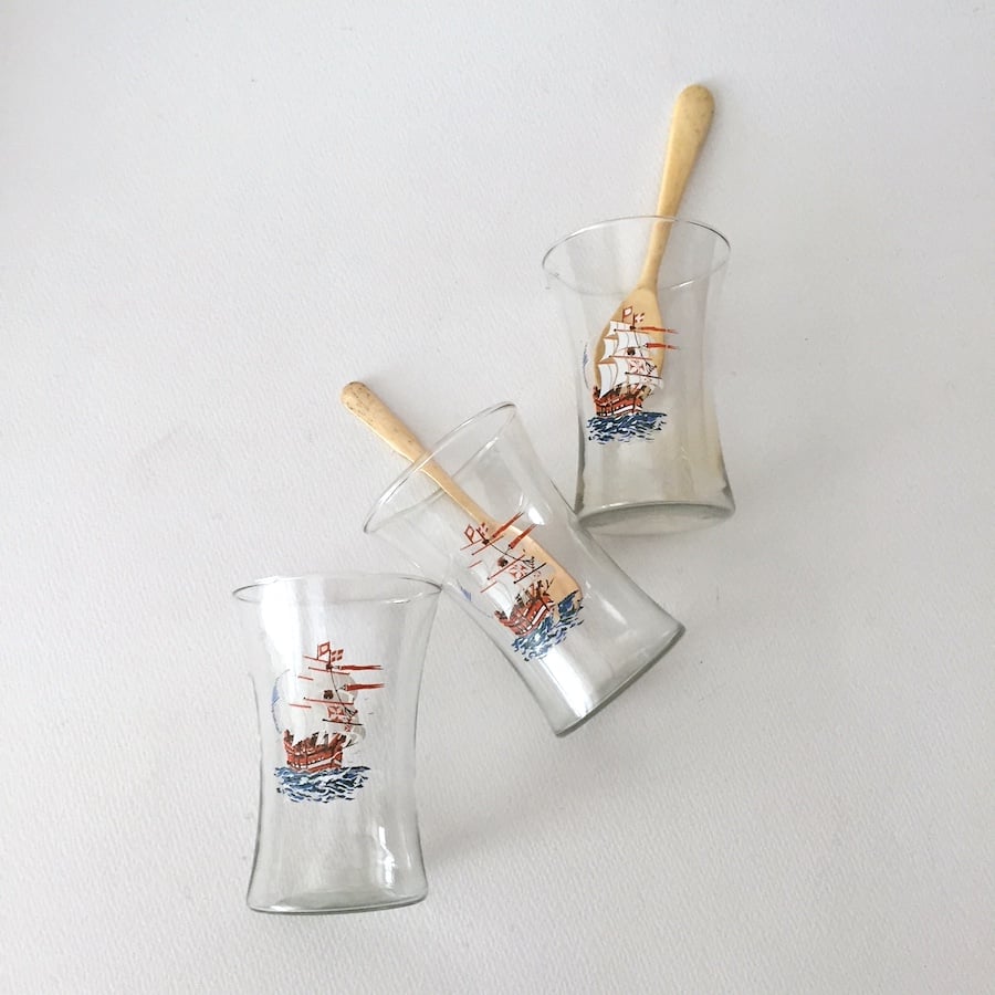 アンティーク帆船の大きいサイズグラス 帆船シリーズ ロックグラス - タカラダ