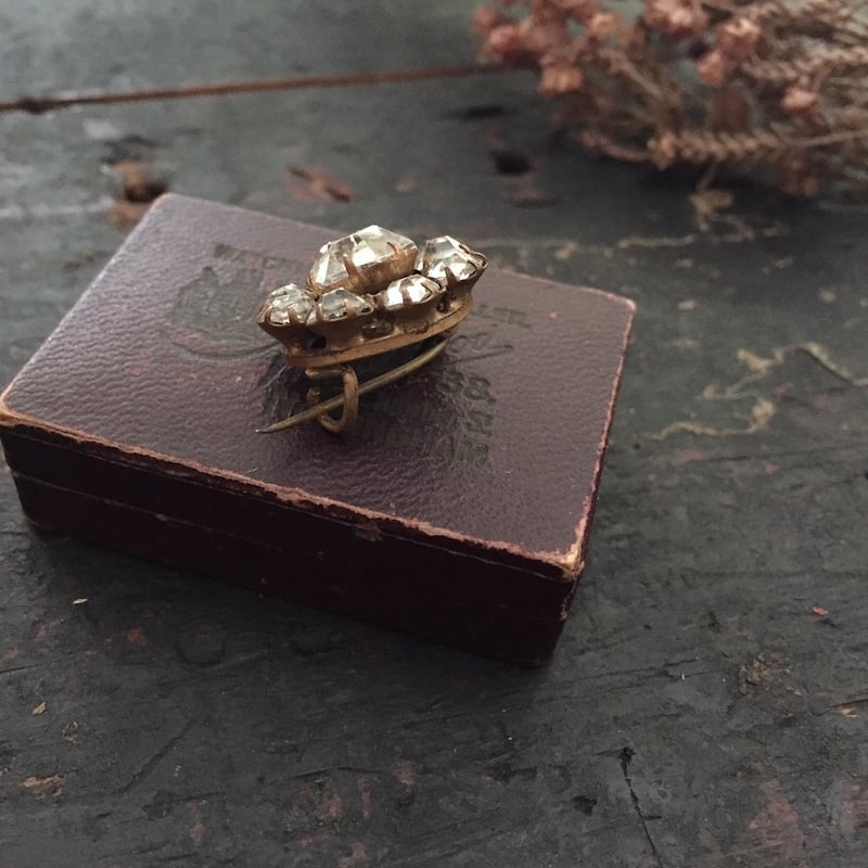 clear glass brooch / アンティーククリアガラスサークル clear glass brooch / アンティーククリアガラスサークル