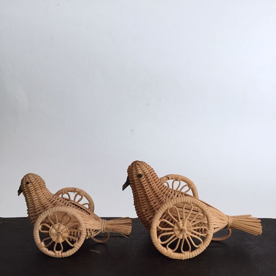 昭和の郷土玩具 はと車M 民芸品 アケビ | cocon