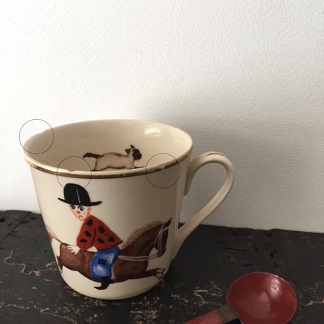 mug / アンティーク猫と馬柄マグカップ
