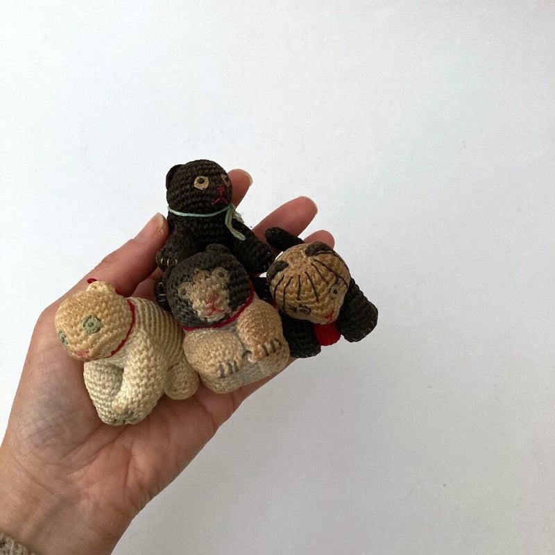 しろねこ あみぐるみ アンティークねこ ぬいぐるみ ブラックキャット