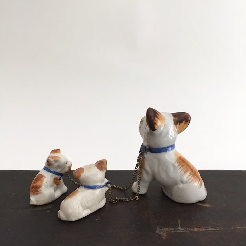 昭和の犬の親子の置きもの / アンティークドックポッタリー | cocon
