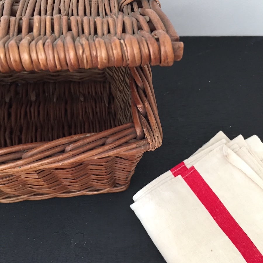 basket / アンティークふたつきバスケット | cocon