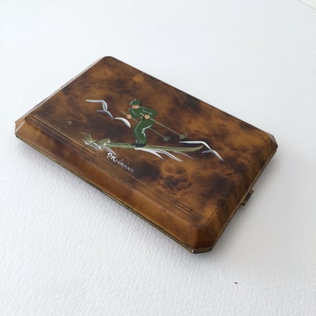 cigarette case / アンティークスキー柄のシガレットケース