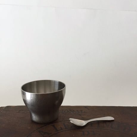 old hall egg cup & mini spoon / オールドホールステンレスエッグカップ ミニスプーン