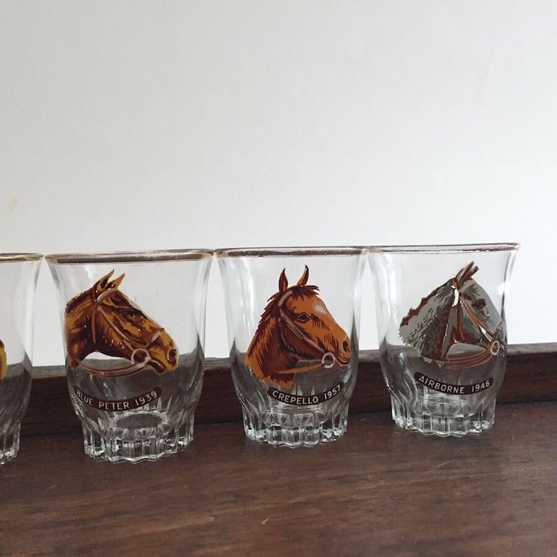 horse shot glass アンティーク競走馬のショットグラス | cocon
