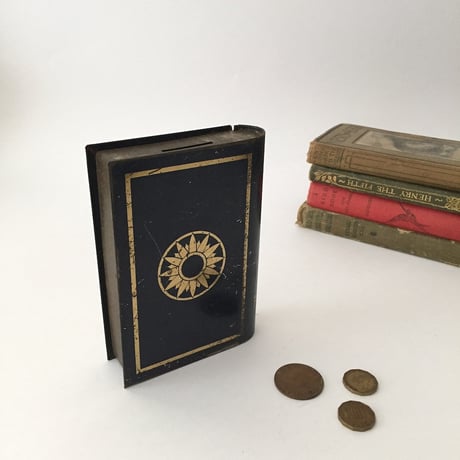 money tin box / アンティークブック型貯金箱