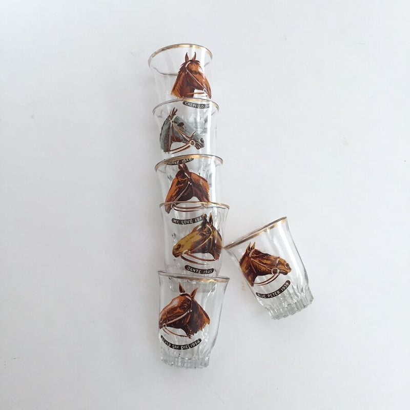 horse shot glass アンティーク競走馬のショットグラス | cocon