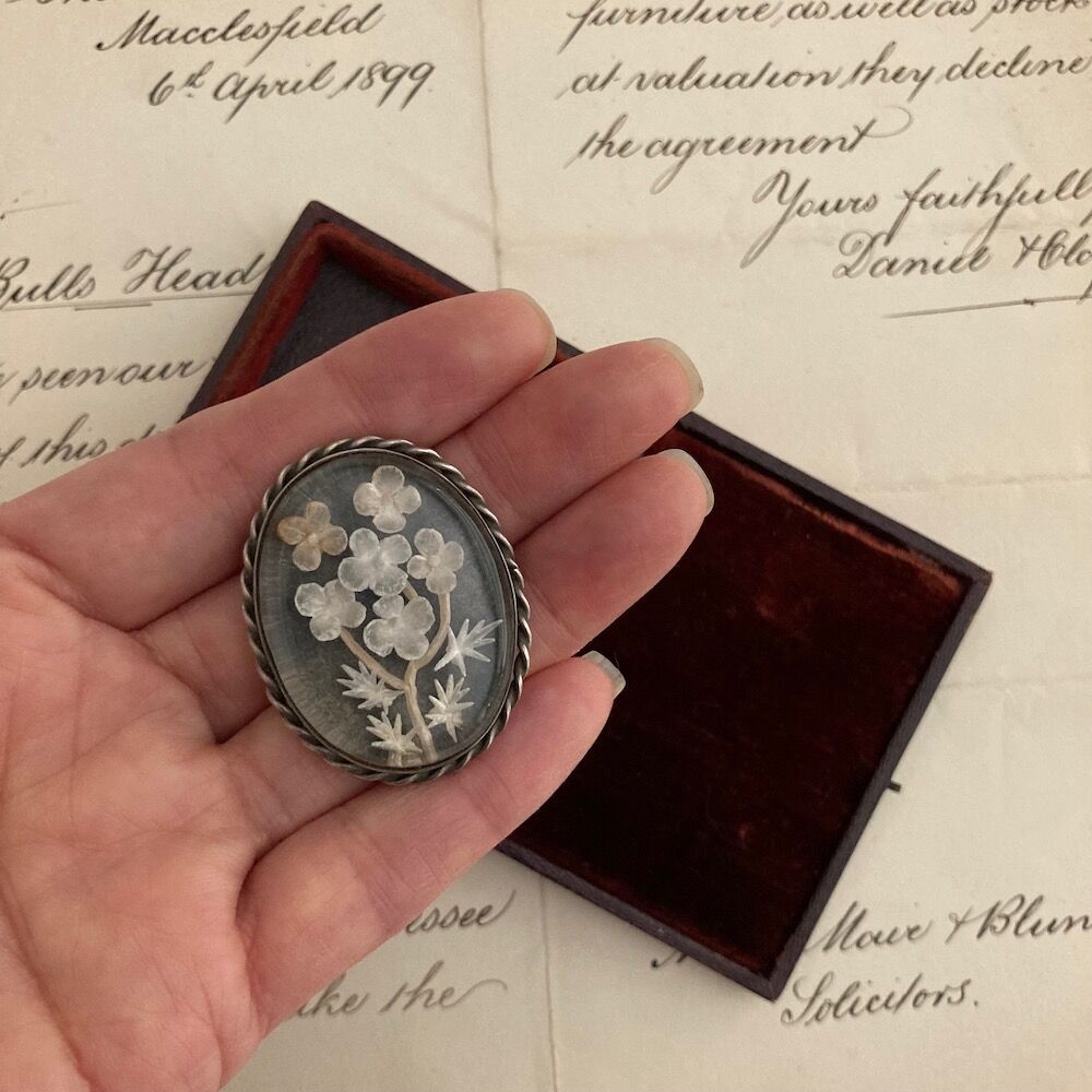 flower brooch アンティークルーサイトブローチ フラワーブローチ | cocon